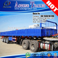 Aotong brand Side wall trailer truck 3 axles 50tons flatbed side grill Semi trailer